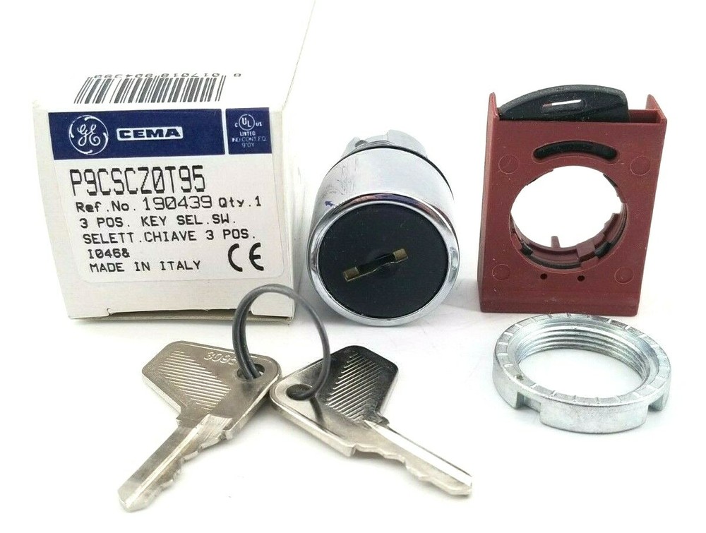 GE CEMA, P9CSCZ0T95, 3 Position Key Selector Switch