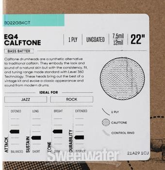 Evans EQ4 Calftone Bass Drumhead - 22"