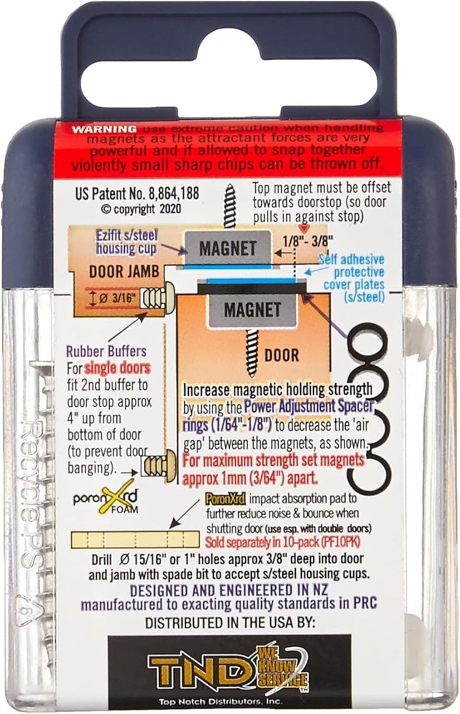 Concealed Magnetic Catch, Silver