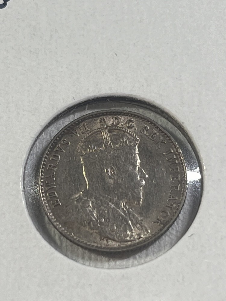 1906 Canada 5 Cents Small Silver Coin Cleaned