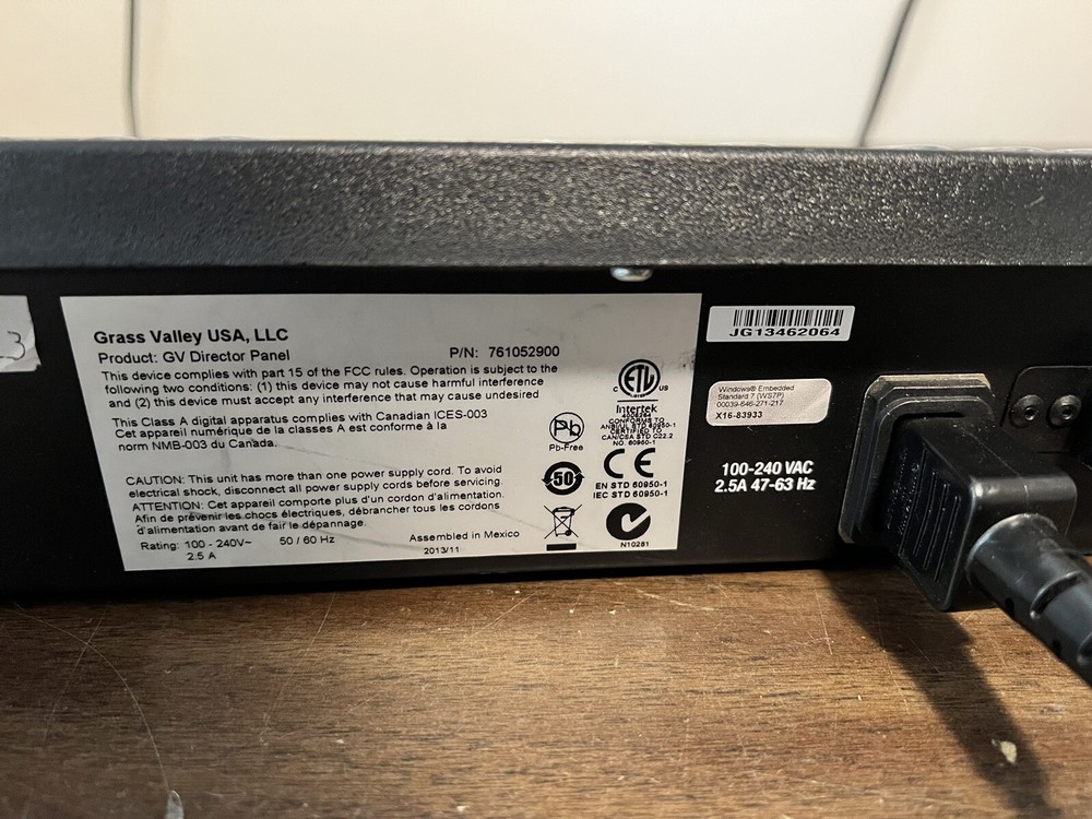 Grass Valley GV Director Panel 761052900 With 8.5" Display & Intel Core i5 CPU