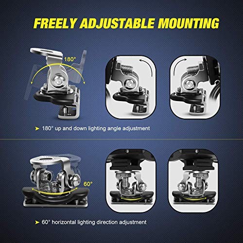 Nilight LED Light Bar Mounting Bracket 2PCS Universal Adjustable Silver-2