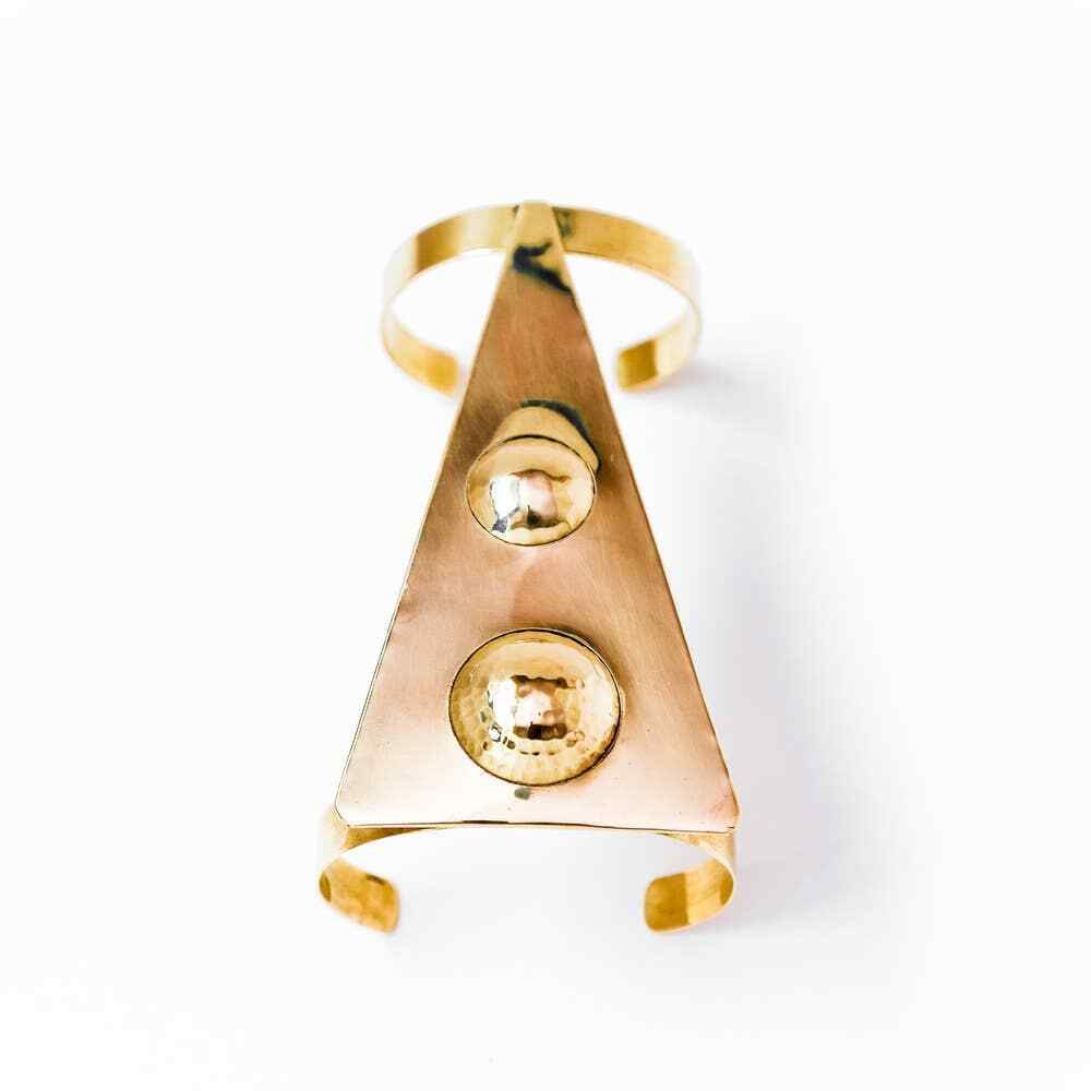 Tribal Discs solid brass Cuff bracelet