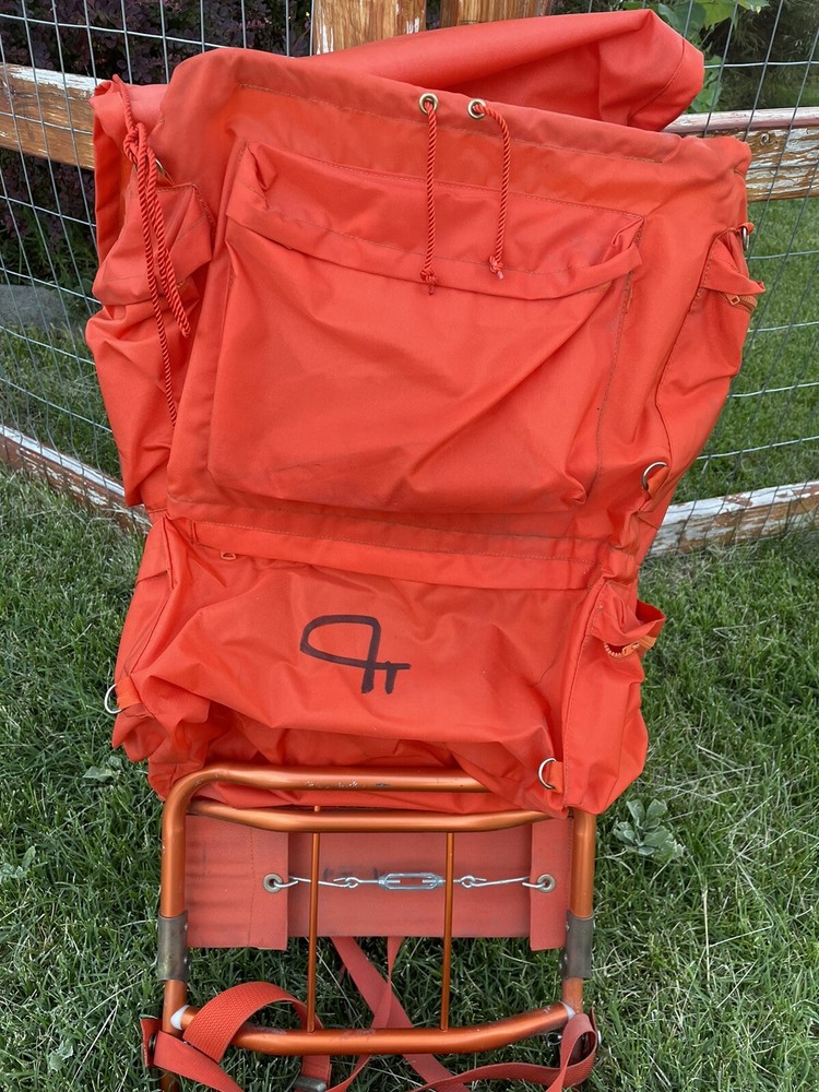 VINTAGE COMET AMERICAN CAMPER EXTERNAL FRAME HIKING BACKPACK Orange Nylon