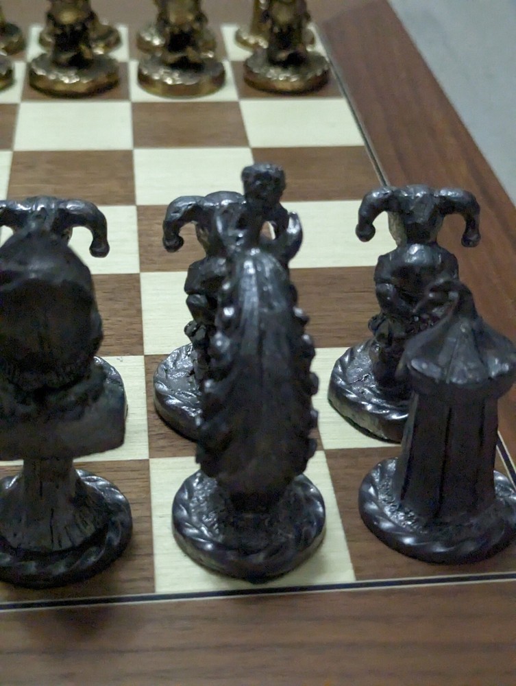 Rare Vintage Michael Ricker Pewter Circus Chess Set