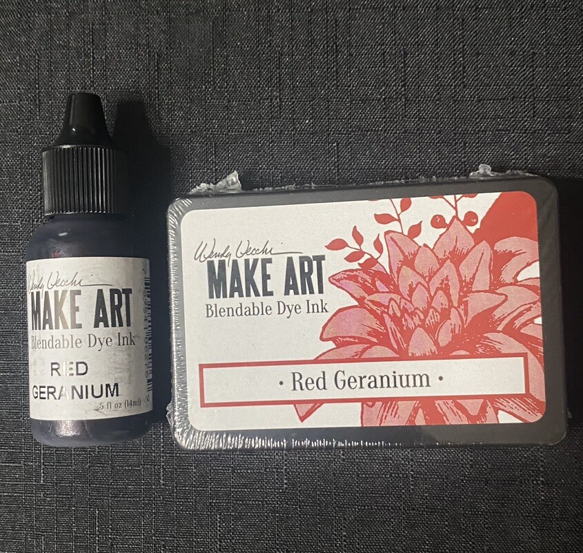 Ranger Make Art Dye Ink Pad & Re-inker RED GERANIUM Blendable Dye Ink