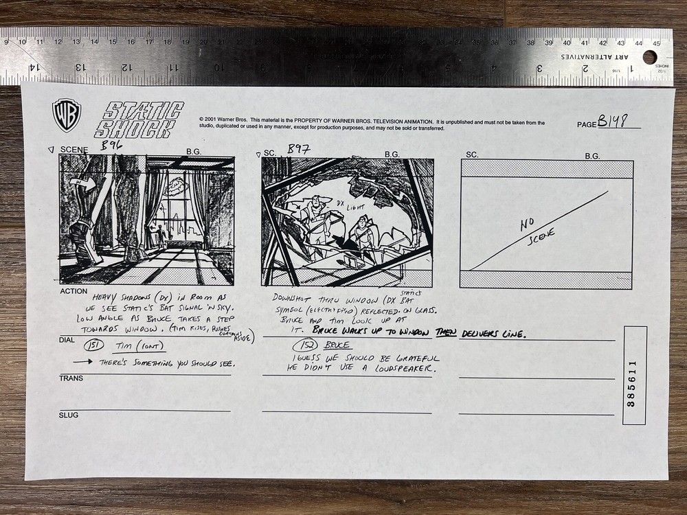Static Shock 2001 Production Storyboard Studio Copy Warner Brothers Animation 4p