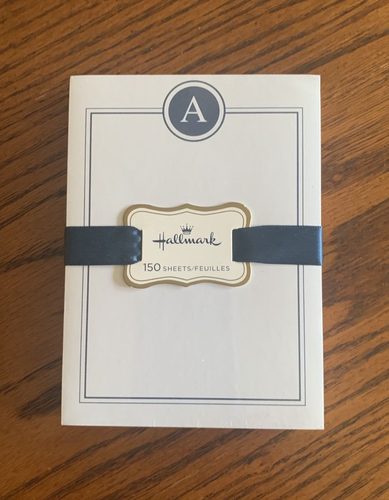 HALLMARK 150 Note Sheets LETTER "A" MONOGRAM ** New Sealed Package