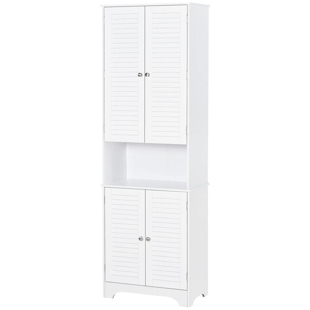 Modern Toliet Vanity Case w/Duo Entry and Moveable Counters, White