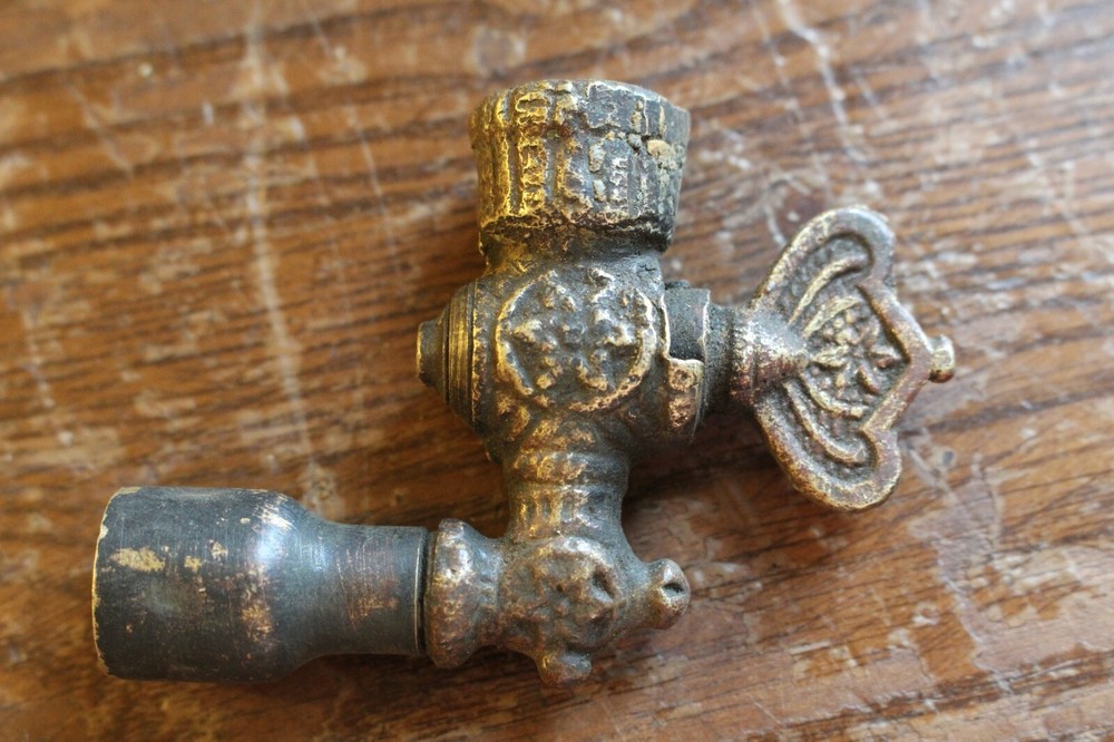 Small Ornate Brass Shut Off Valve