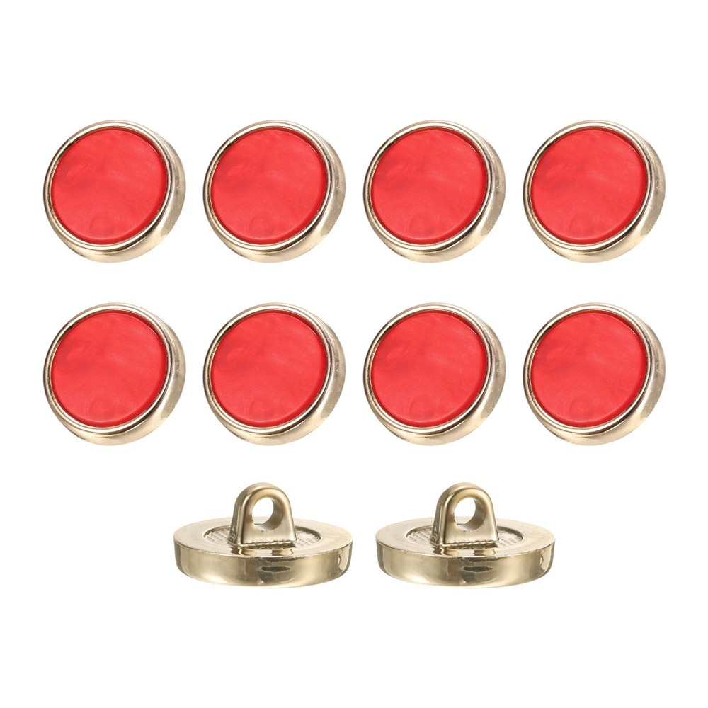 10Pcs Round Button, 18mm/0.7" Resin Decorative Pattern Button, Red