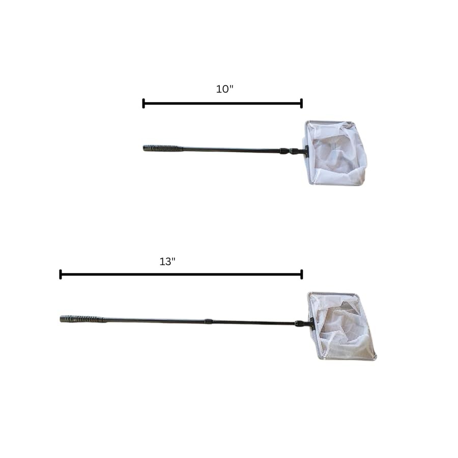 - Small Aquarium Fish Net with Extendable 22"-33" Handle, Telescopic Fish Tan...