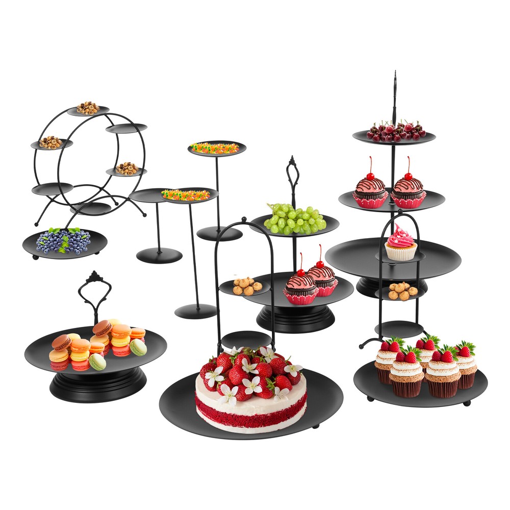12-Piece Round Dessert Display Stand Set for Cakes, Cupcakes & Snacks