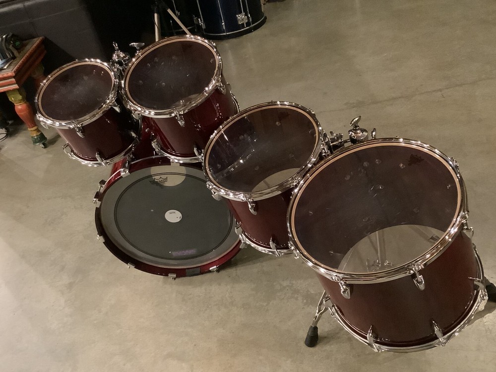 Yamaha Birch Custom Absolute drum shell pack Japan Mounts Stand CHERRY WOOD