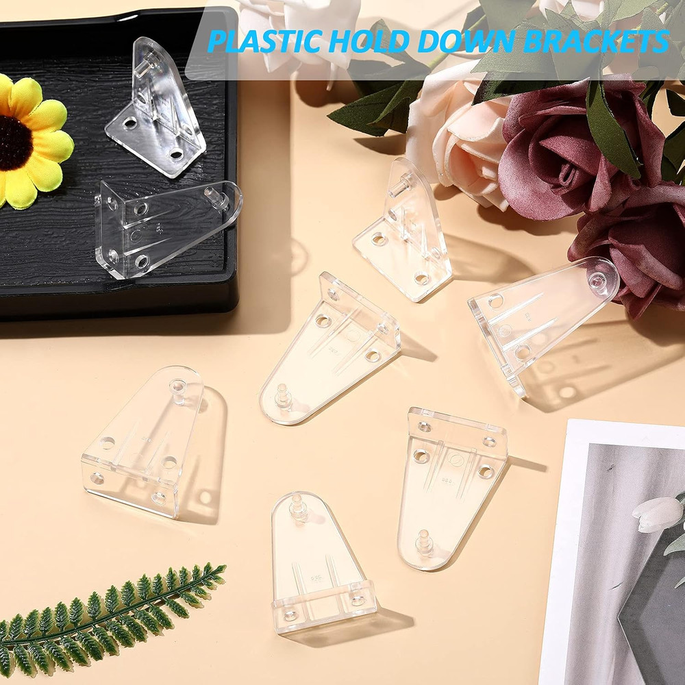 Maitys Hold down Brackets Clear Plastic Blind Brackets Holder Replacements