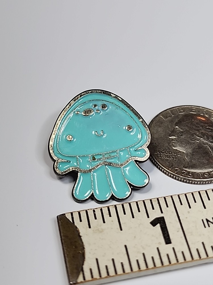 Cartoon Blue Octopus Lapel Pin