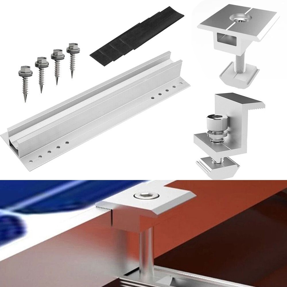 Solar Panel Module Aluminum Bracket Rail Trapezoidal Sheet 30cm Mounting-Rail