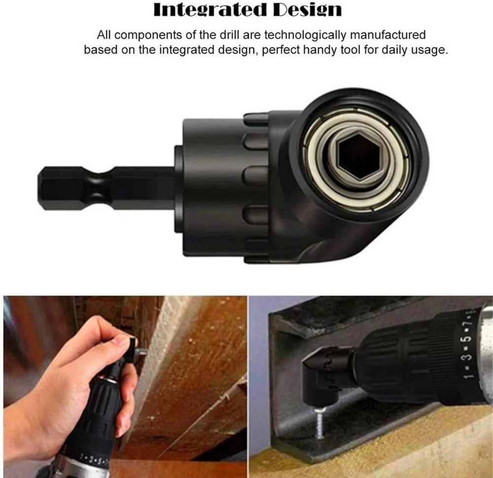 105° Right Angle Drill Adapter Set - 4-in-1 Socket Extensions for Tight Spaces