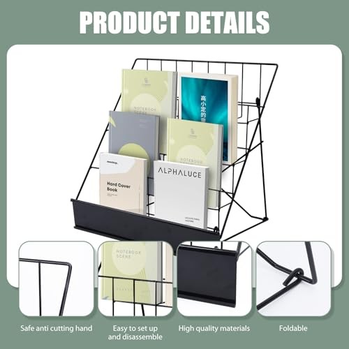 Book Signing Rack, Book Display Rack, Tabletop Magazine Display Racks, 4
