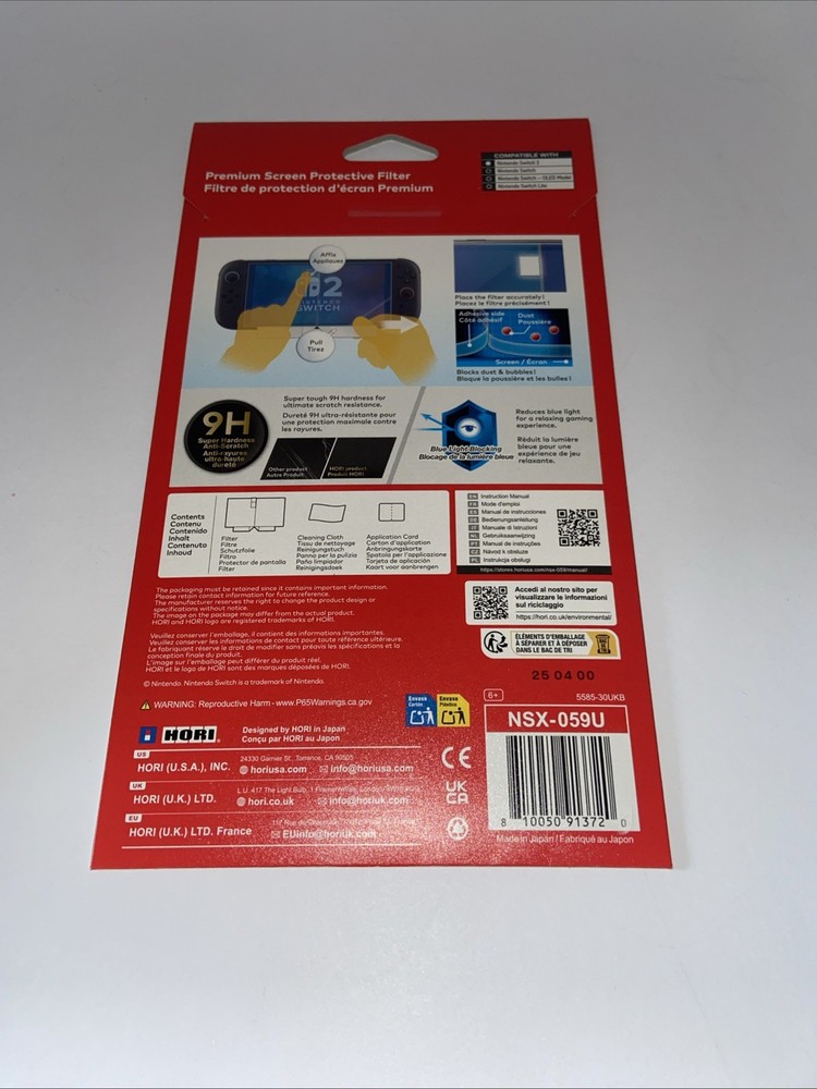 NEW Hori Premium Screen Protective Filter Nintendo Switch 2 Officially Licensed