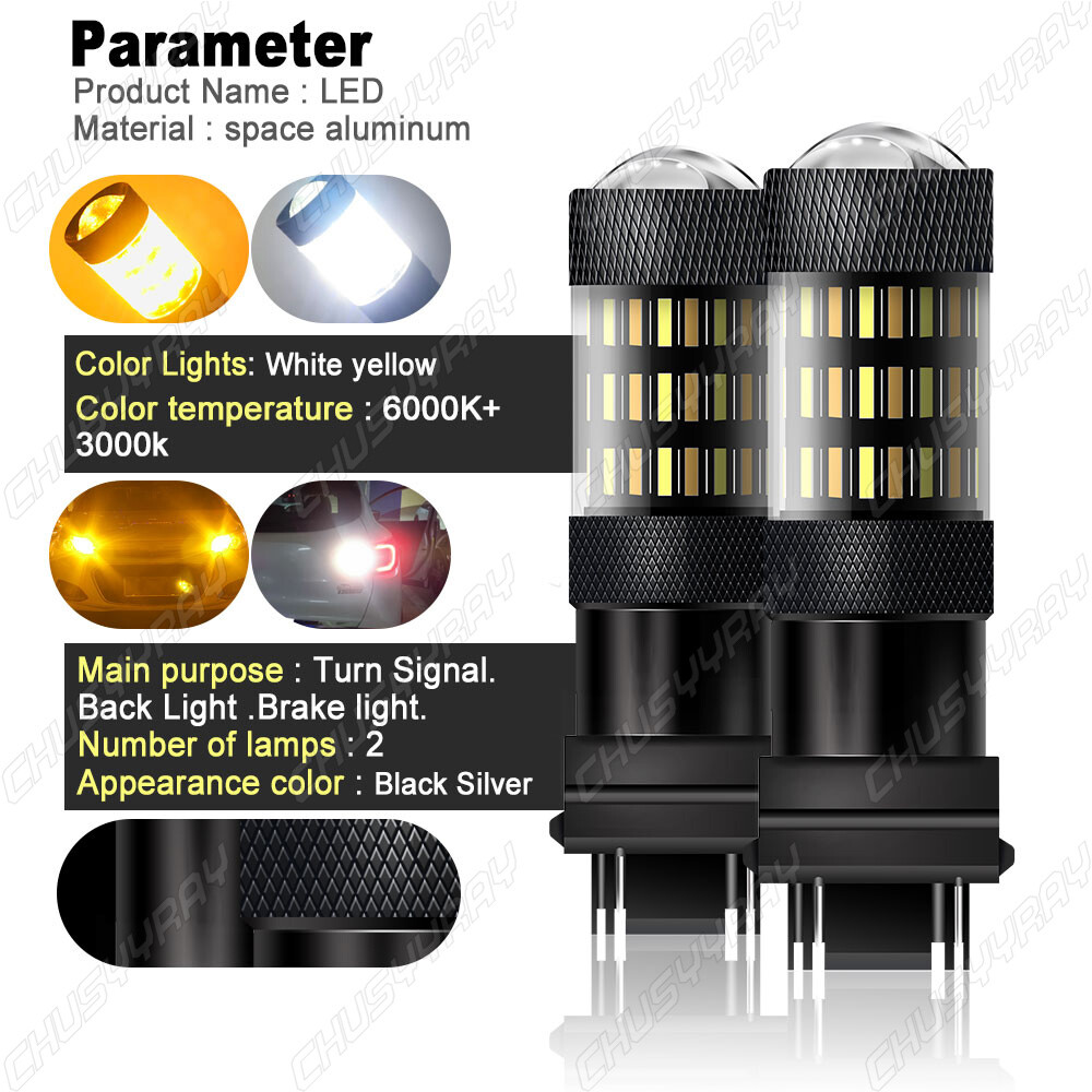 2x 3157 Switchback LED Front Turn Signal Light Bulb for Dodge Ram 1500 2500 3500