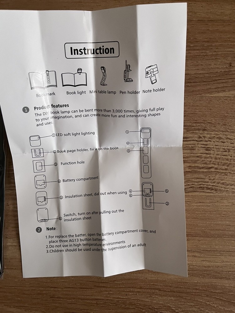 Foldable Body Book Light for Reading at Night in Bed NEW