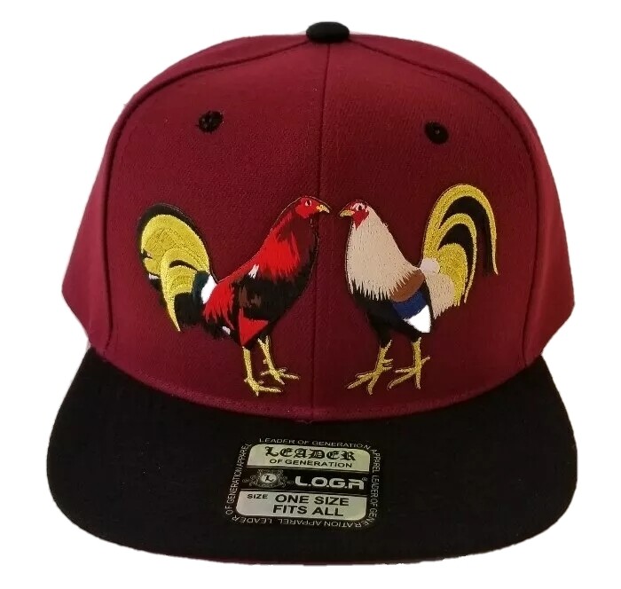 MEXICO 2 GALLOS HAT MARRON  BLACK  SNAP BACK ADJUSTABLE  NEW
