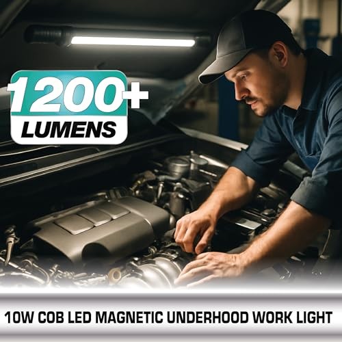 1200+ Lumen Rechargeable Underhood Work Light Magnetic Mount, Adjustable