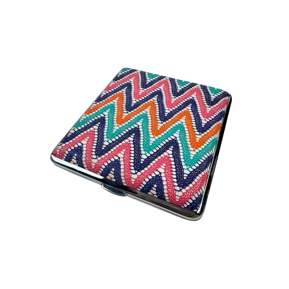 4 Pack King Size Waves Leather Printed Cigarette Case Double Sided