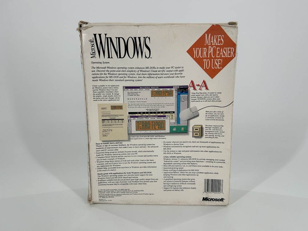 SEALED DISCS Microsoft Windows 3.1 1992 Operating System High 3.5 Disk