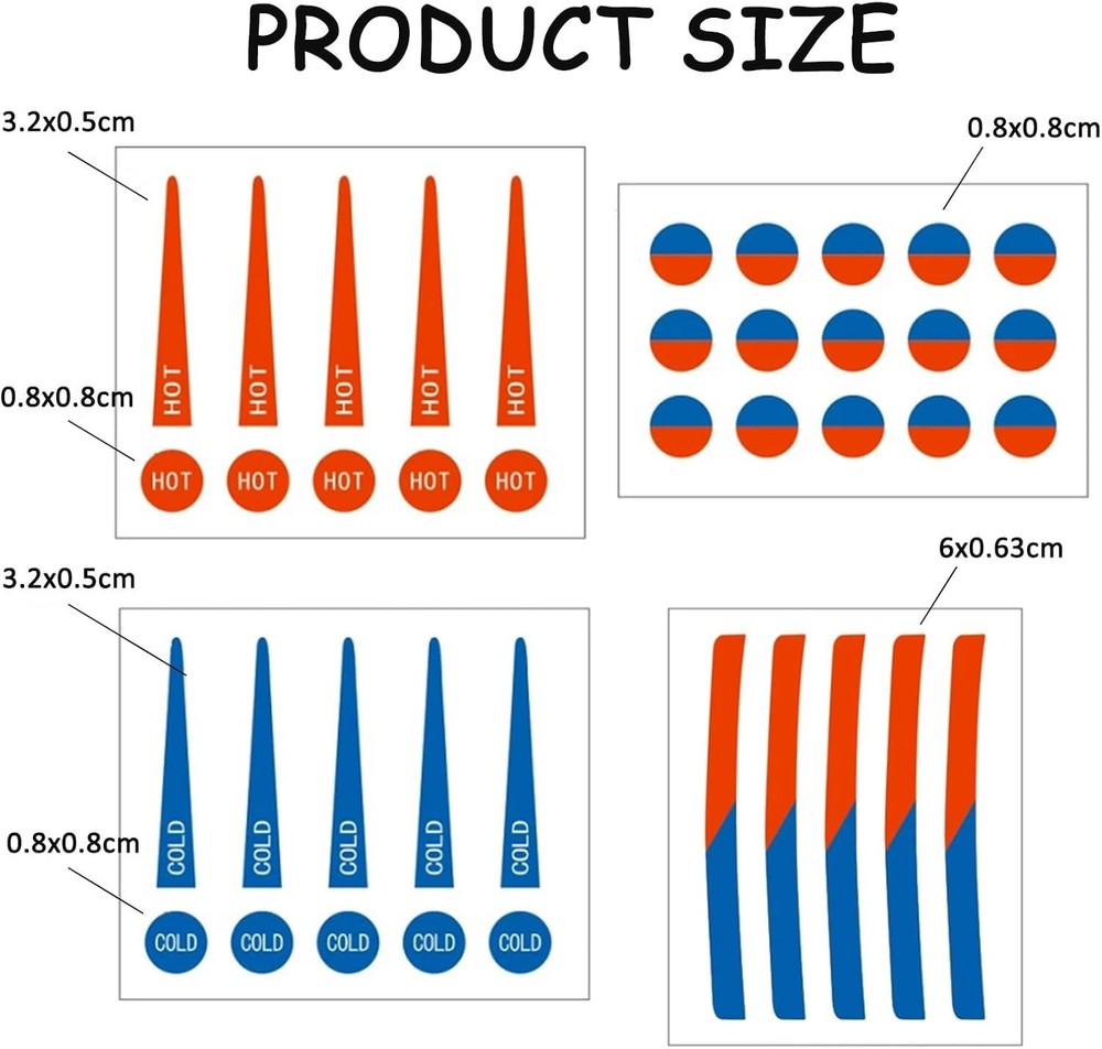 Waterproof Hot & Cold Faucet Stickers – Clear Indicator Labels for Kitchens &...