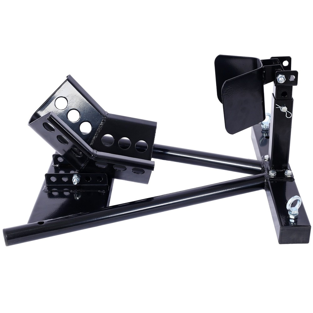 Motorcycle Front Tire Chock for 17"-21" Wheels Locking Adjusting Stand, Black