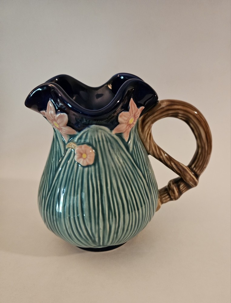 Vintage Floral Ceramic Pitcher By Charles Sadak