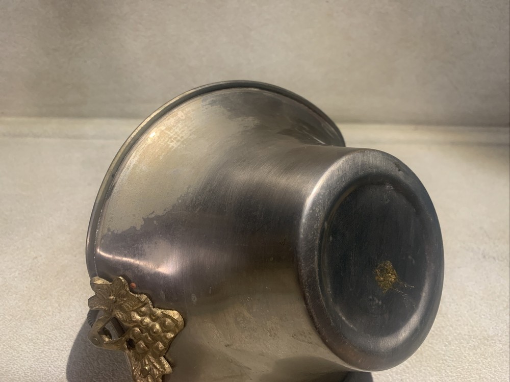Vintage Solid Brass Basket Ornate Foldable Handle India Decor Flowers