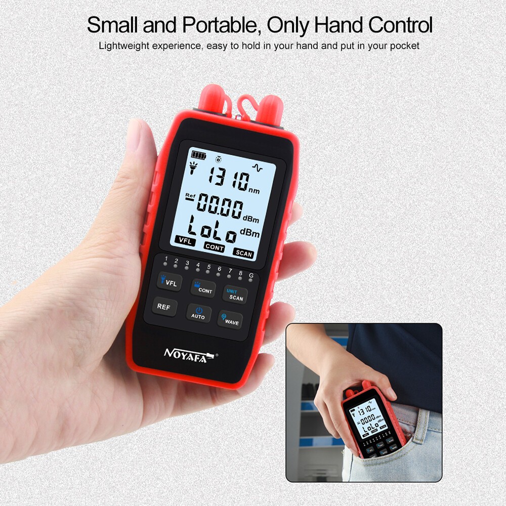 Network RJ45 Line Cable Tester Optical Power Meter Light Source & Li-ion Battery