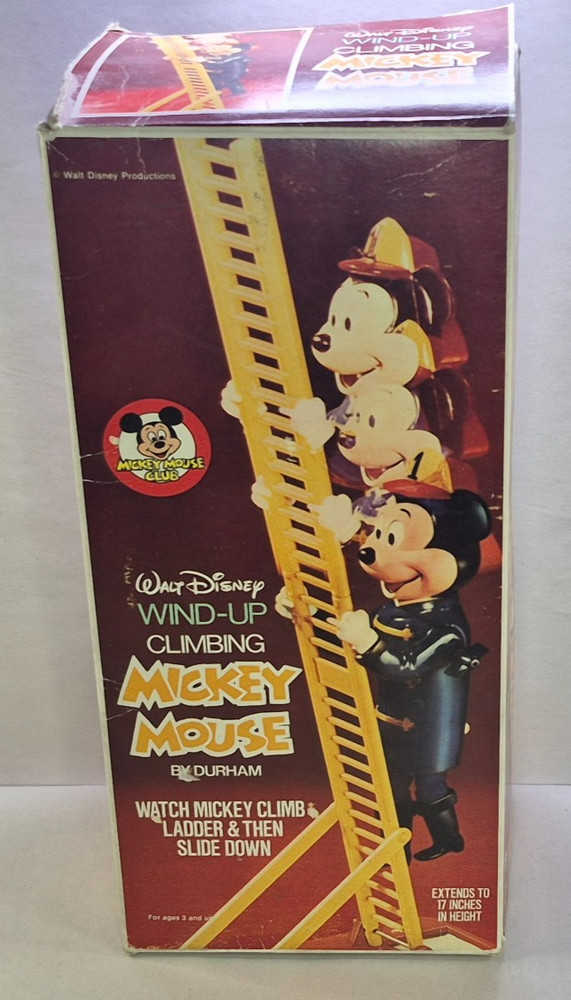 Mickey Mouse Walt Disney Wind-Up Climbing Mickey Mouse Fireman Durham - AS IS