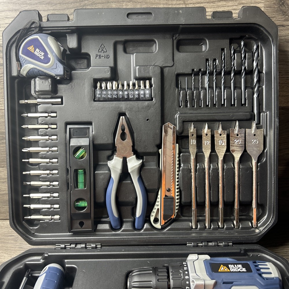Blue Ridge 20V Max Cordless Drill Driver Project Kit 46 Piece Set