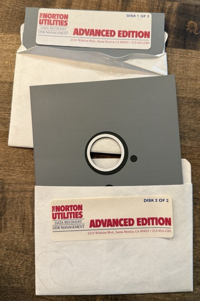Norton Utilities Manual Version 4.0 & Advanced Edition From 1987 inc Floppy disk