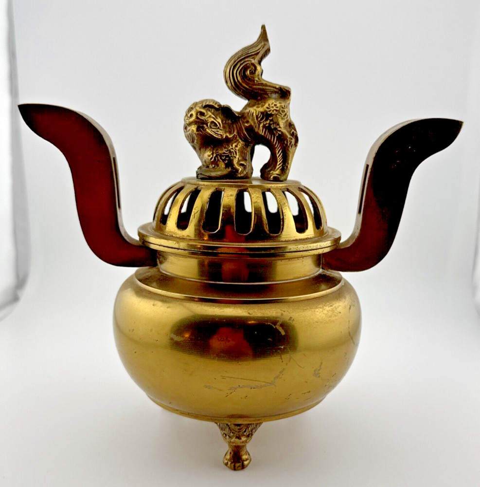 Vintage Japanese Brass Tripod Incense Burner