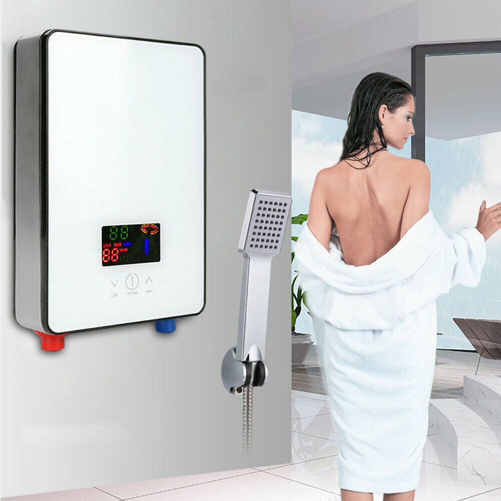 4500W 110V Electric Tankless Hot Water Heater Instant On Demand Bathroom Shower