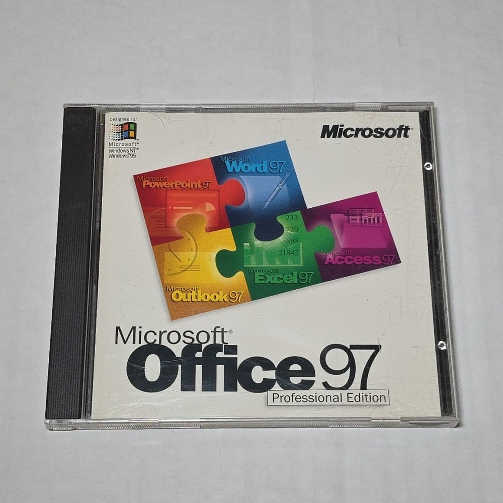 MICROSOFT OFFICE 97 Professional Edition (CD, 1997) with CD Key Code
