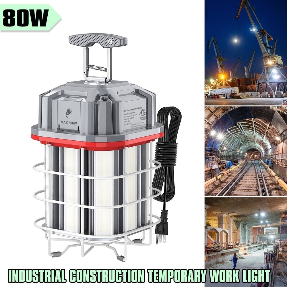80W LED Temporary Work Light Linkable Constructions Jobsite Industrial Lighting