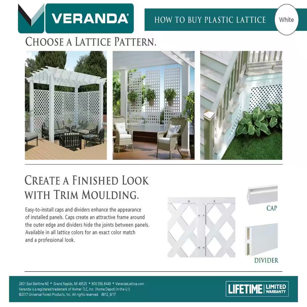 8 Ft. White Vinyl Lattice Divider