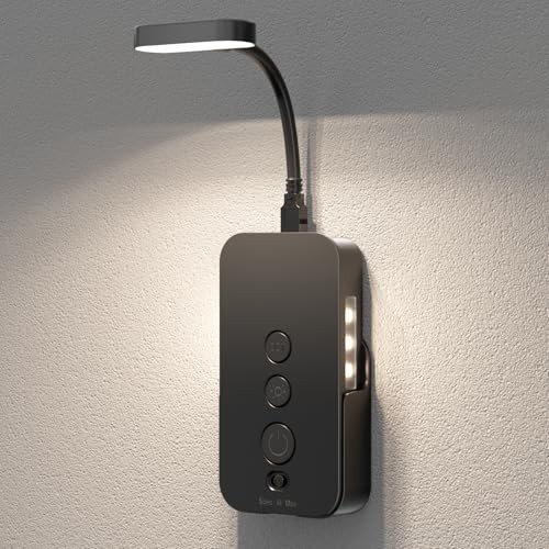 Wall Mounted Reading Light: Dimmable LED Book Lights with Timer & 1Pack Black