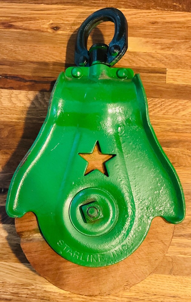 Vintage Green Starline Inc Barn Pulley