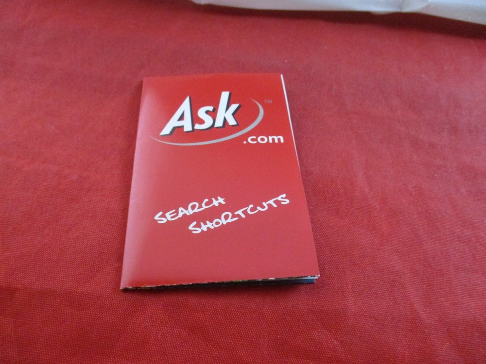 Ask.com Promotional Plastic Drawstring Bag & Search Shortcuts Sheet E3 Promo
