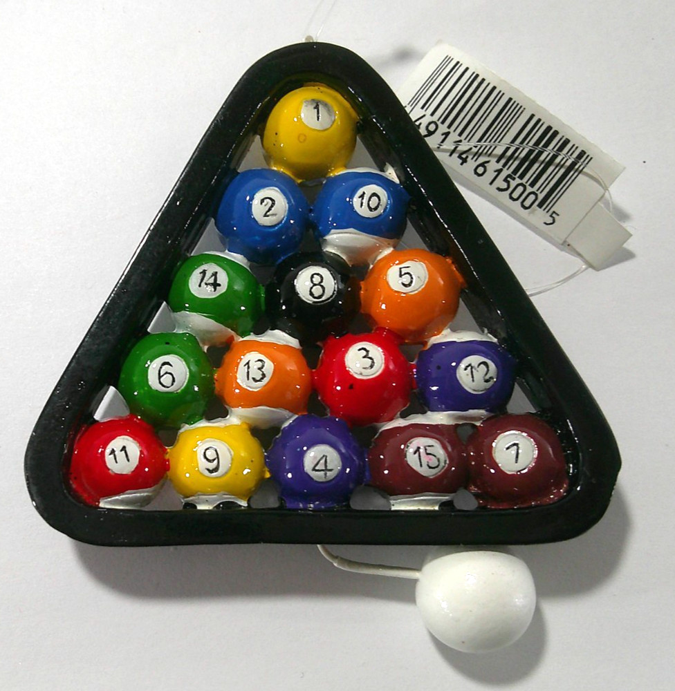 Hallmark Pool Billiard Balls in Racking Triangle Ornament
