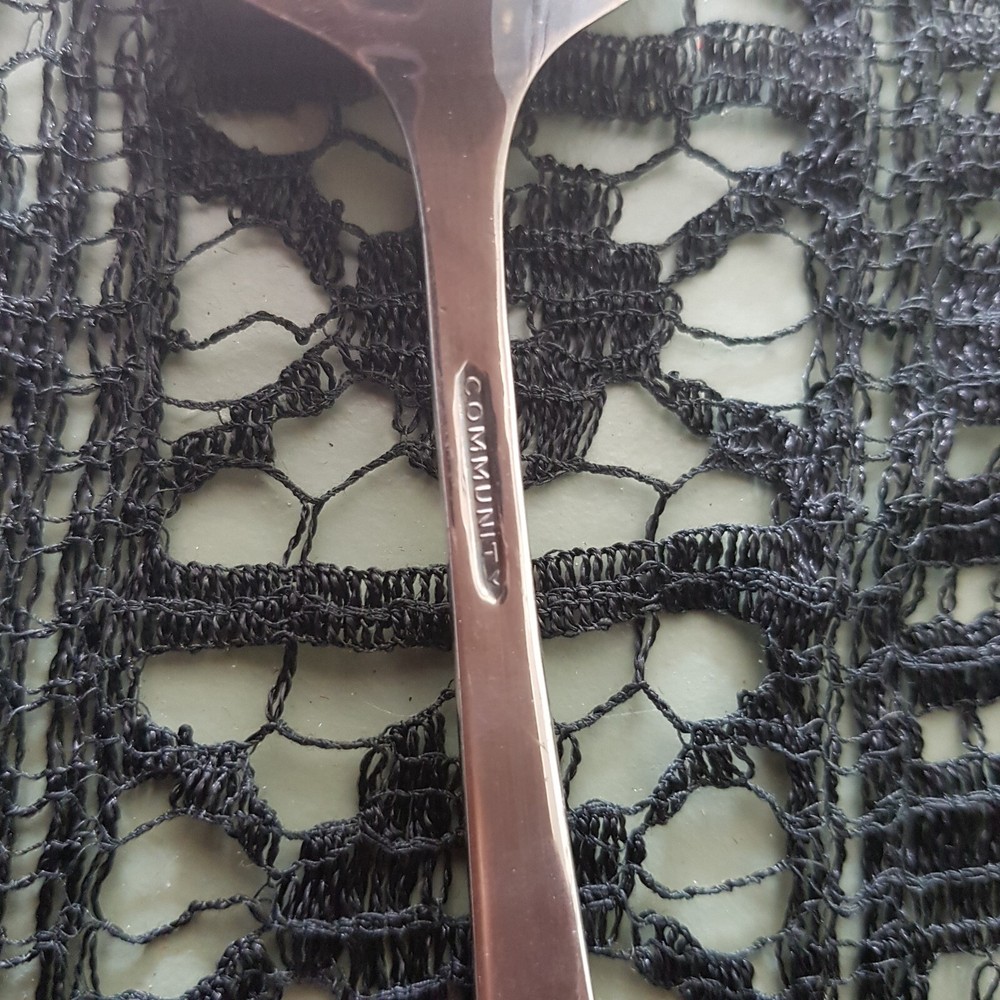 Small jam jar with silver plate hinged handle Community marked Spoon 9.5cm