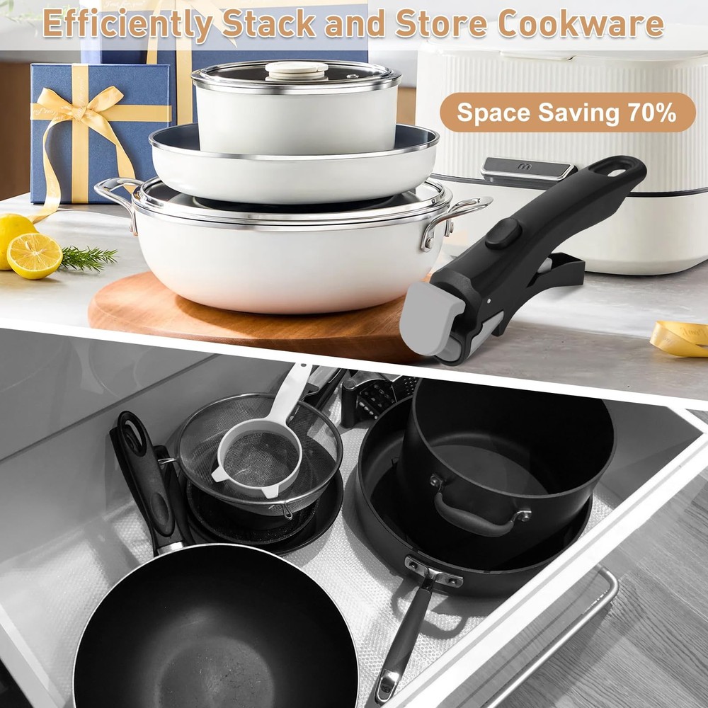 Removable Handle for Pots and Pans Black - Universal Detachable Pan Handle - ...