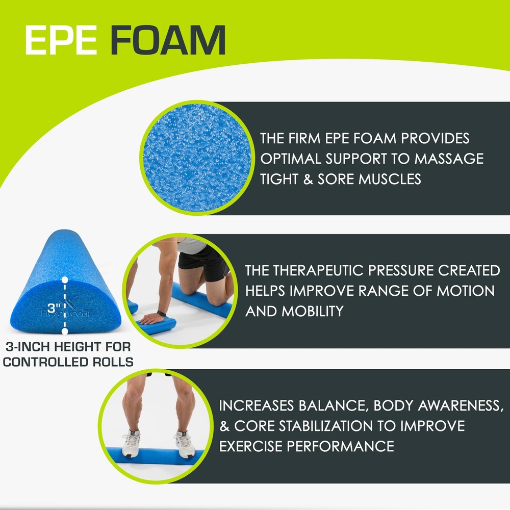 Flex Foam Rollers for Muscle Massage, Physical Therapy, Core & Balance Exercises